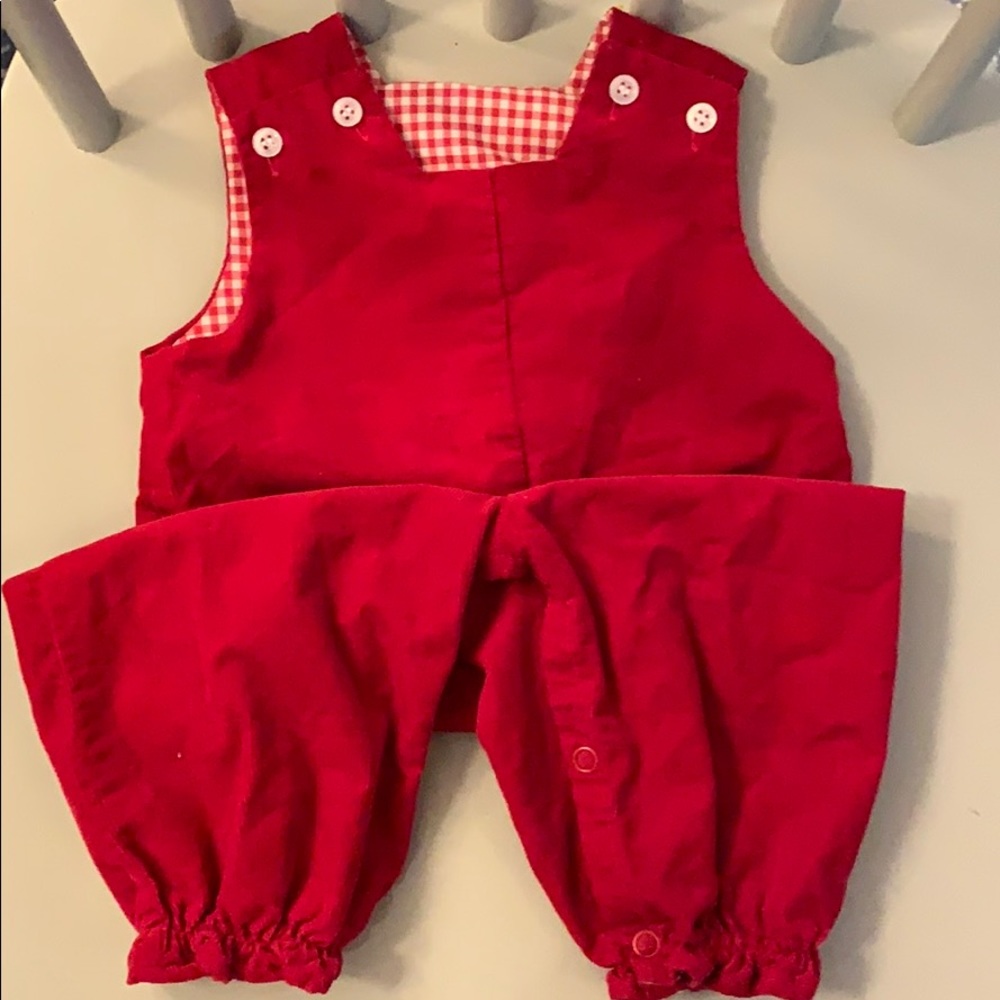 The Bailey Boys red corduroy romper